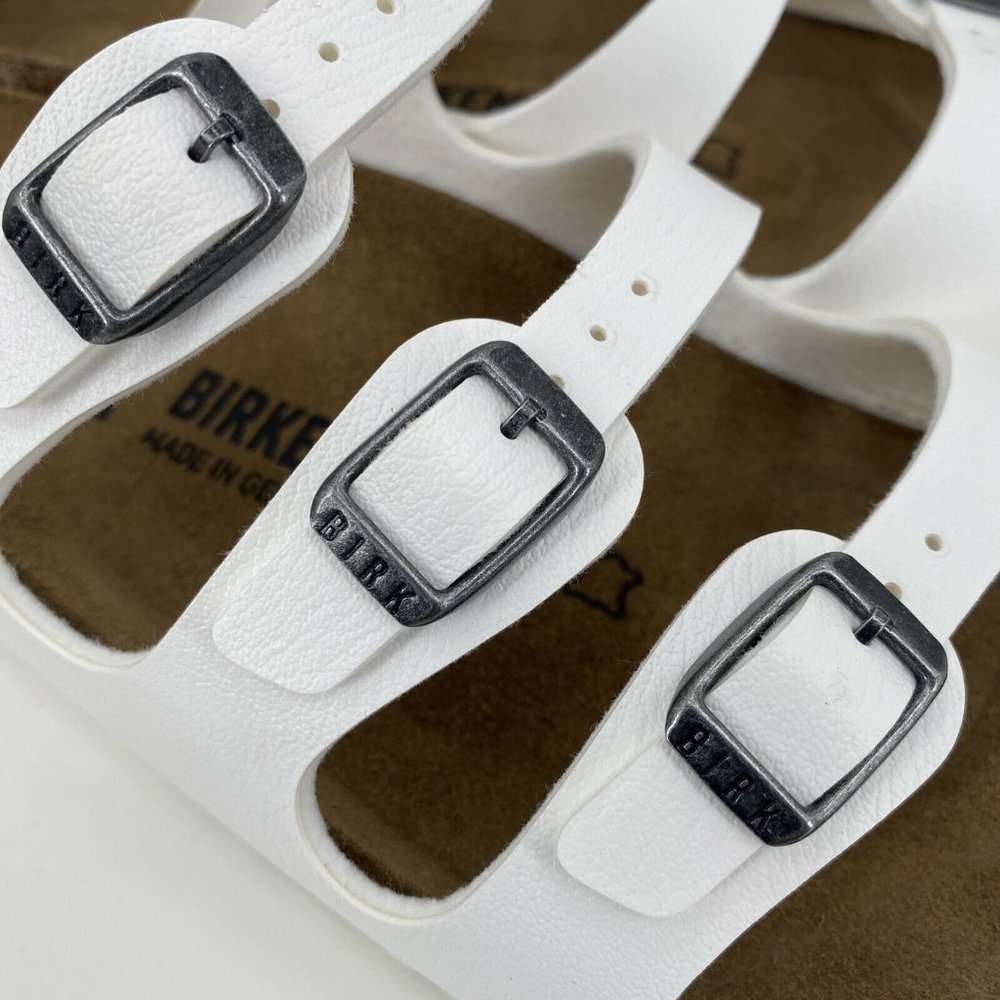 Birkenstock Florida Sandals White Size 9 Narrow - Picture 9 of 12